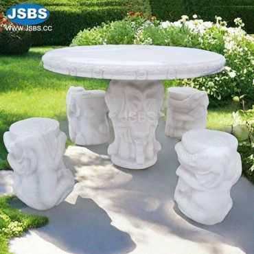 White Marble Dining Table Set, JS-T004